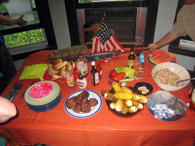 Patriotic centerpiece at the Casa ZP Fourth of July BBQ