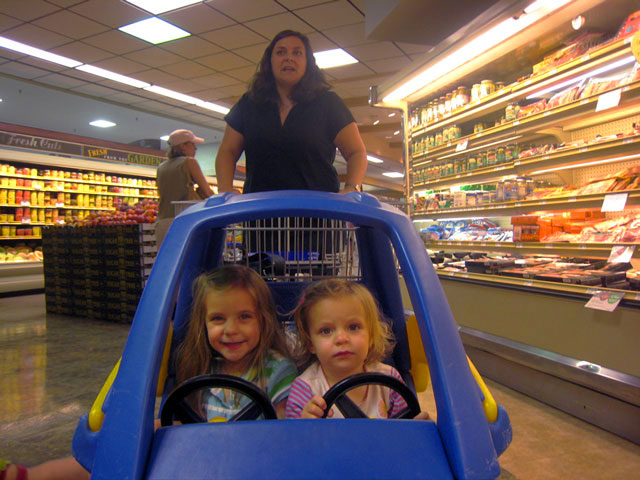 July 3rd: grocery shopping on way home after being picked up at the airport <br />(click on page to go forward or back)